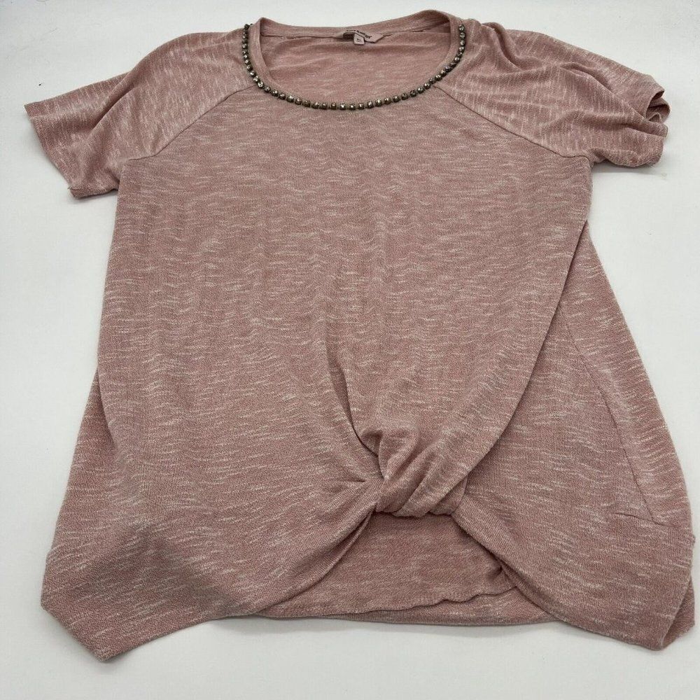 Women's JUICY COUTURE Rhinestone Sweater Top Front Knot ~ XL
